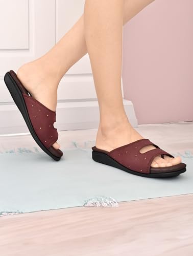 Image of HEALTH FIT EXTRA SOFT Women's Comfortable Memory Foam Doctor Slippers /Flip-Flops|Fashionable Casual & Stylish|Lightweight & Breathable|Outdoor Synthetic Casual Chappals Sandals Ladies & Girls HF25