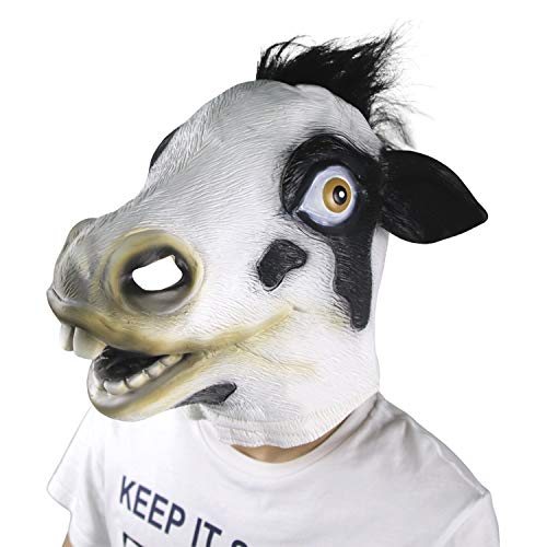 supremask Traje de Vaca Animal Cosplay Fiesta de Disfraces Halloween Ganado lechero Props Festival Látex Traje de Vaca lechera Cover