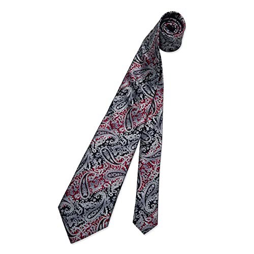 Image of DiBanGu Mens Paisley Tie Sets Silk Jacquard Woven Floral Necktie and Pocket Square Cufflinks Wedding Business Party