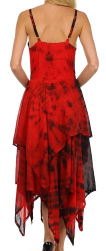 Image of Sakkas Annabella Corset Bodice Handkerchief Hem Dress