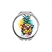 Sunglasses Pineapple Tropical Style Fruit Hand Compact Mirror Round Portable Pocket Glass