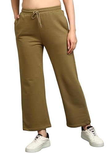 Image of Alan Jones Clothing Women's Relaxed Fit Mid Rise Solid Wide Legs Track Pant