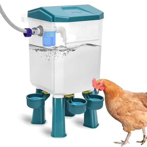 鶏 自動給水器 家禽給水器 セット 養鶏場用 大容量 ポータブル ニワトリ アヒル ガチョウ対応 餌やり 水飲み器 養鶏設備 お手入れ簡単 省力設計 耐久性強化 鶏舎用品(ブルー,11L)