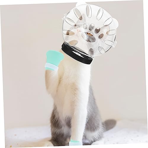 Mipcase Katzenhelm Nach Operation Mit Klauenschutz Transparent Atmungsaktive Kätzchenhaube Für Schutz Und Heilung Katzenkopfhaube