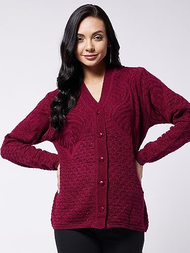 Image of Modeve Self Print Long Sleeves Winter Sweaters for Women||Winterwear||