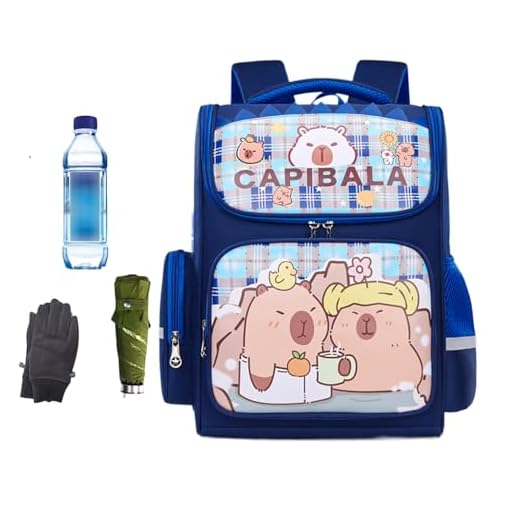 Mochila De Capivara | Mochila Padrão Capivara | Mochila Escolar Impermeável Grande Capacidade Para Crianças, Material Resistente Para Uso Diário Em Escola Viagem Compras