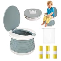 NAUXIU Foldable Potty for Children, Potty for Children on the Go, Baby Potty Travel, Portable Toilet for Children, Baby Toilet Potty, Baby Pot Toilet,Beinhaltet 45 Ersatzbeutel