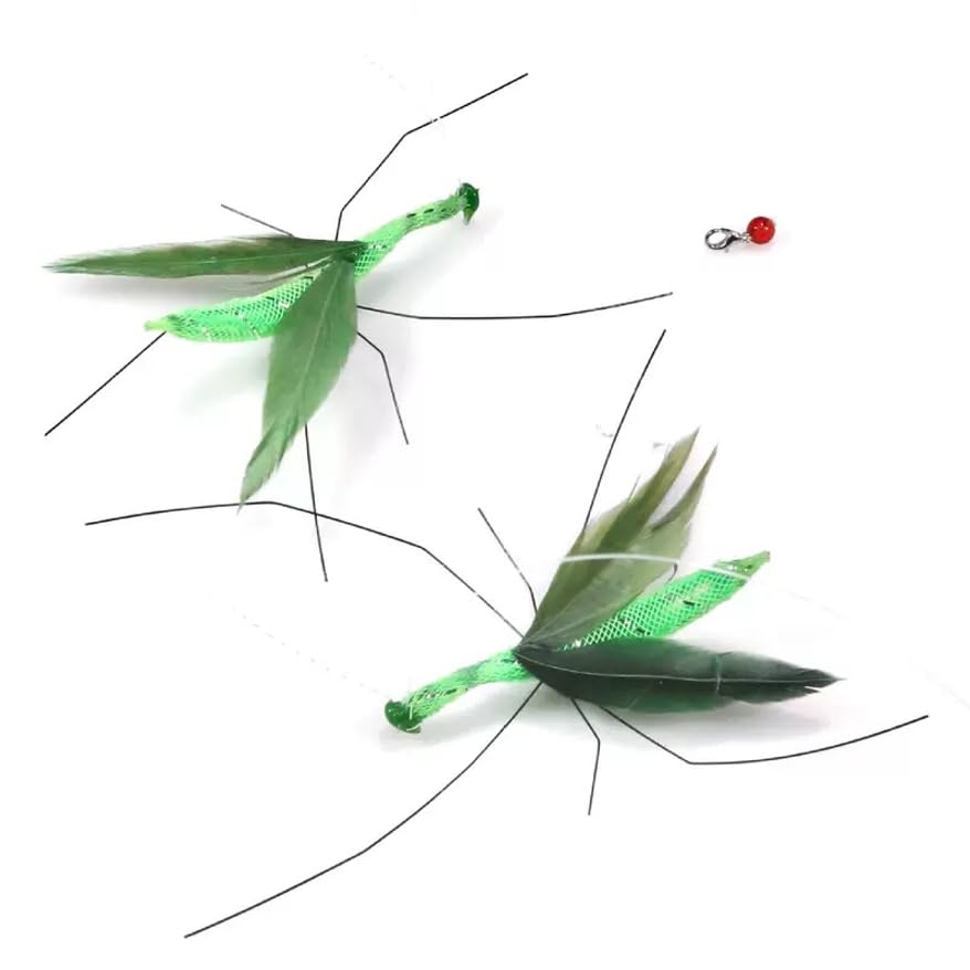 Piezas de repuesto de insectos de simulación con plumas ligeras para varita de gato