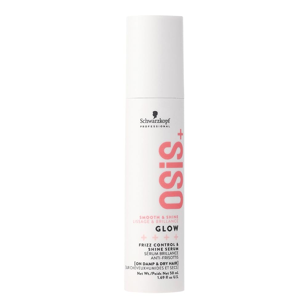 Sponsored Ad - Schwarzkopf Professional OSiS+ Glow Anti-Frizz Shine Serum | Lightweight, Silicone-Free Leave-In Hair Serum for Men & Women | Boosts Shine & Smoothness With Vegan Formula (50 ML)
