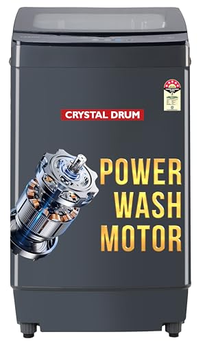 Image of ONIDA 7.5 kg, 5 Star, Crystal Drum Technology, Fuggy Logic, Magic Lint Filter, Fully Automatic Top Load Washing Machine (T75CGN1, Grey)