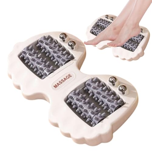 Rodillo masajeador de pies, bola de masaje muscular de pies, herramienta de reflexología de doble punto de presión para hombres y mujeres, masaje muscular de tejido profundo