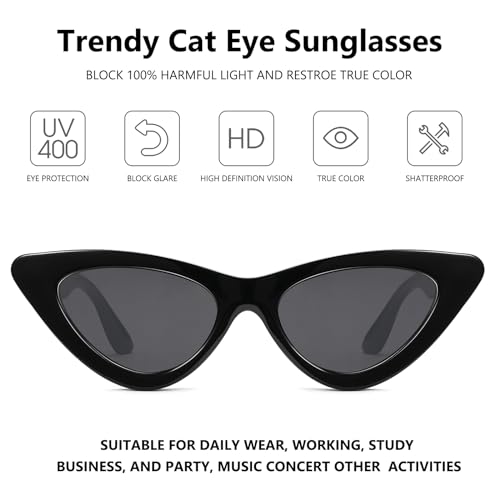 LIKSMU Cat Eye Sunglasses for Women Vintage Retro Narrow Cateye Frame Trendy Sun Glasses3