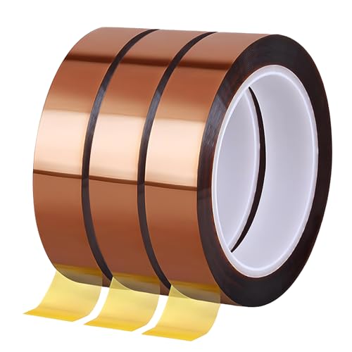 Image of 3 Rolls 20mm x 33m 108FT Sublimation Tape,Up to 250℃(480℉) for Thermal Transfer Heat Resistant,High Temperature Adhesive Transfer Heat Sensitive No Residue for Soldering Circuit