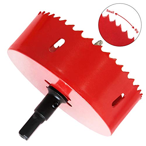 Luomorgo 110mm/4.33 inch Hole Saw, 1.46 inch Cutting Depth HSS Bi-Metal Hole Cutter for Wood Cornhole Boards Plastic Drywall & Metal Sheet
