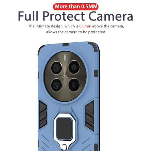 Image of Pikkme Realme 12 Pro 5G / Realme 12 Pro Plus 5G Back Cover | D5 Tough Armor Bumper | 360 Protection Case | Ring Holder Stand Case (Blue)