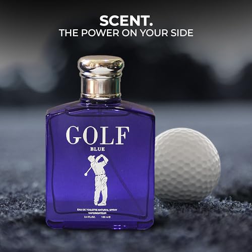 Image of AFLUXE Golf Blue EDT Men's Cologne 2PCS, Bold Citrus Woody | Bold men's cologne 2PCS with citrus spice & woody notes. Long lasting perfume for men for all occasions. Natural spray.