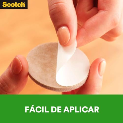 Scotch, 3M, Feltro Sintético para Móveis Leves, Quadrado, Branco, Grande, 9 unidades