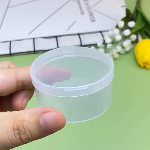 Image of 24 PACK 1.18 oz Empty Round Transparent Plastic Bead Jar (2.05 x 1.06 Inch), Plastic Round Beads Storage Containers Box for Fishing Tackles and Small Items and Other Craft Projects