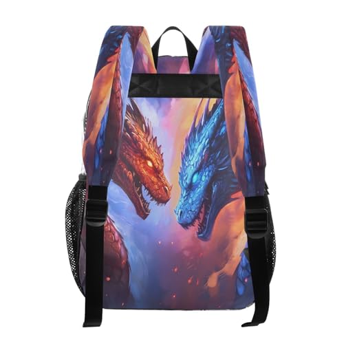 Two Dragon Watercolor Clear Backpack Heavy Duty See Through Transparent PVC BookBag for Kids Boy Girl School Work3