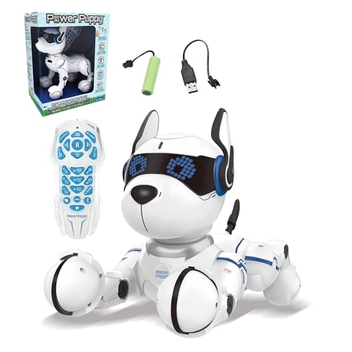 Lexibook, Power Puppy, Mon Robot Chien Savant à Dresser, Robot programmable avec télécommande, Fonction Dressage et contrôl gestuel, Danse, Musique, Effets...