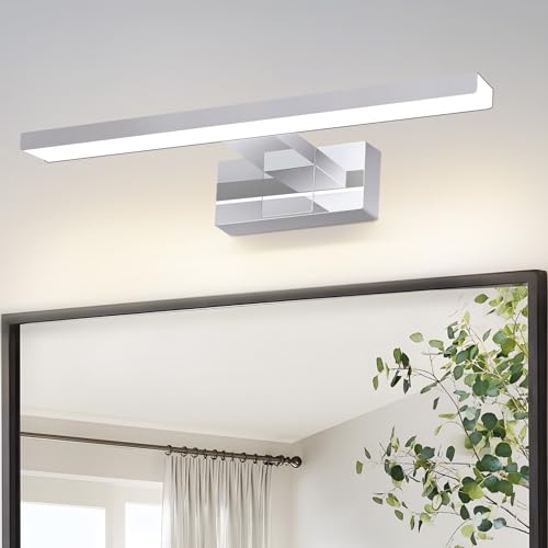 Laittiin LED Spiegelleuchte Bad Spiegellampe 30CM - Badlampe Wand IP44 Wasserdicht Wandleuchte 6W Spiegelschrank Beleuchtung 4000K Neutralweiß Wandlampe über Spiegel für Keller Küche Badschrank