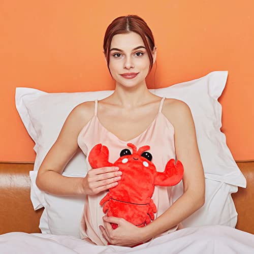 Image of Microwavable Heating Pad for Period Cramps, Cuddly Warming Pillow, Cute Lobster Plush Stuffed Animal Menstrual Heating Pad for Girls Unique Christmas Birthday Gifts for Girlfriend Daughter Mom