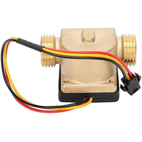 Wasserdurchflusssensor Zähler G1/2" DC 3-24V Messing Hall Durchflussmesser Hochtemperaturbeständig für Warmwasserbereiter Wasserspender Cover