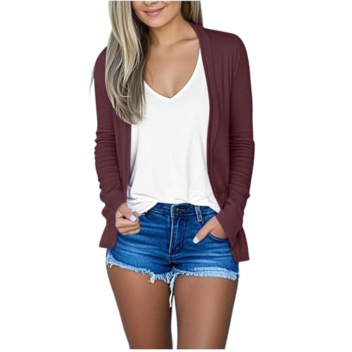Lightweight Long Sleeve Cardigans for Women Open Front Breathable Cardigan 2025 Casual Fall Outfits