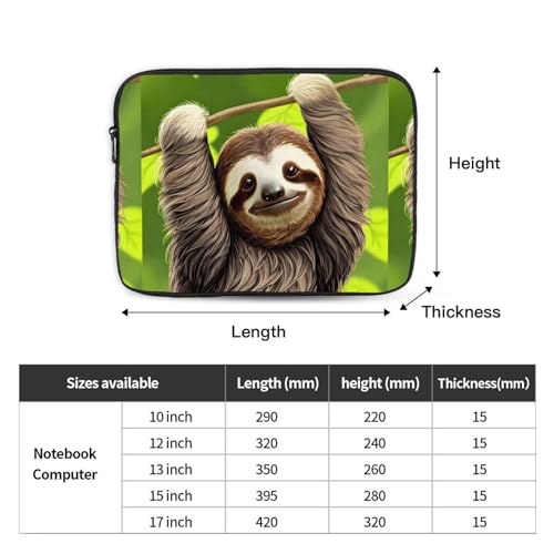 Cute Sloth Laptop Sleeve Case 13 Inch Suitable for Notebook Computer Tablet Traveling Carrying Simple Case4