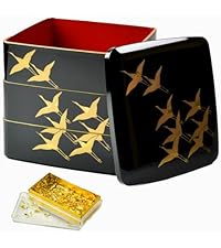 Amazon | 伝統本舗 重箱 3段 うさぎ唐草 黒内朱 5寸／2～3人用 シール