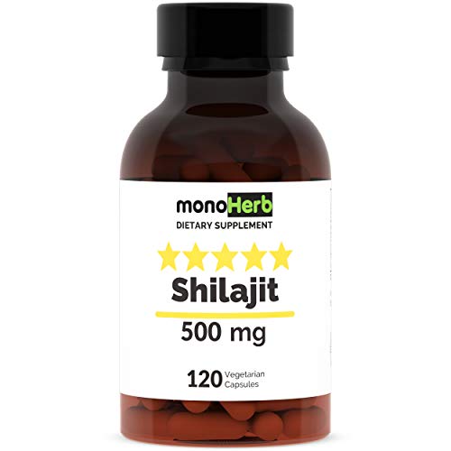 Shilajit Extract 500 mg per Capsule -120 Vegetarian Capsules