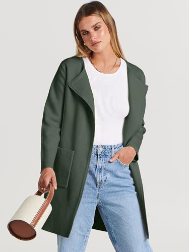 Image of ANRABESS Womens Cardigan Sweater Open Front Knit Long Coatigan Dressy Casual Jacket Coat 2026 Fall Outfits Classy Clothes