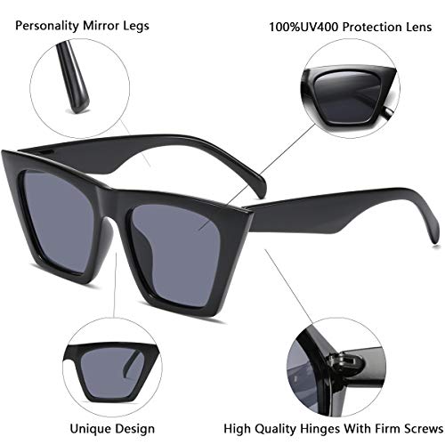 AISSWZBEER Retro Square Cat Eye Sunglasses for Women Fashion Trendy Style UV400 Protection2