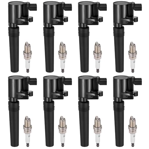 BDFHYK 8 Ignition Coil Pack FD506 and 8 Iridium Spark Plug 4503 Compatible with Lincoln 2000-2006 LS, Compatible with Ford 2002-2005 Thunderbird 3.9L V8 Coil for DG515 DG509