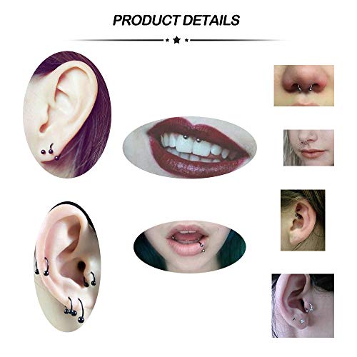 Longita 20 stuks septumpiercings sieraden 16G chirurgisch staal kraakbeen helix tragus piercing oor neus piercing… - Image 7