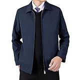 [netero] イージー ジャケット メンズ ビジネス ブルゾン 無地 アウター オフィス 通勤 カジュアル 軽量 薄手 秋 冬 春 ネイビー XH2026-NAVY-L