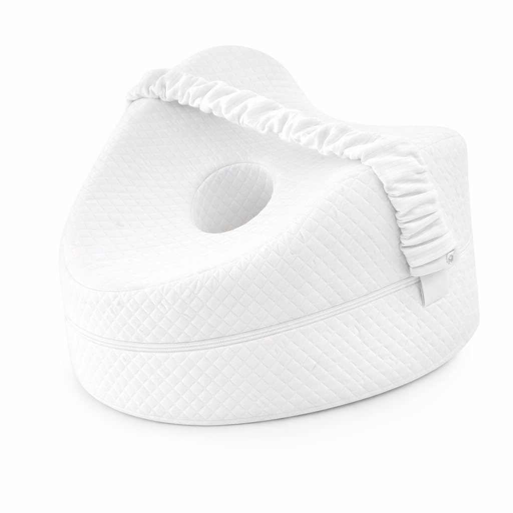 HYDROGELIX Cojín para Dormir Entre Las Piernas Viscoelástico – Almohada Ortopédica para Rodillas y Cadera, Alivio Dolor Espalda y Ciática, Ideal para Dormir de Lado y Embarazo