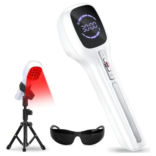 Orisary Dispositivo de terapia láser frío, Tratamiento con infrarrojos 4000 mAh, 4 x 808 nm + 14 x 650 nm, con 4 modos y 6 temporizadores, para cuidado muscular y articular, personas y mascotas