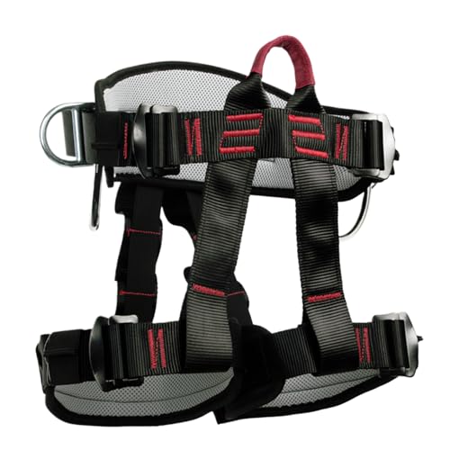 Hitburu Arnés de Escalada | Arnés Ajustable de Cintura y Piernas - Equipo de Seguridad Medio Cuerpo para Adultos Espeleología Senderismo