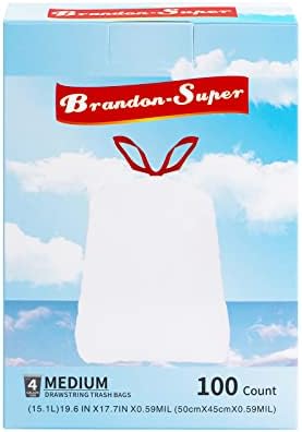 Trash Bag Drawstring 4 Gallon Garbage Bags for Trash Cans, Office, Kitchen and Bathroom – Thickened, Stretchy, Unscented, Large Quantity Trash Bags 50/100 Count Trash Bag Drawstring 4 Gallon Garbage Bags for Trash Cans, Office, Kitchen and Bathroom – Thickened, Stretchy, Unscented, Large Quantity Trash Bags 50/100 Count