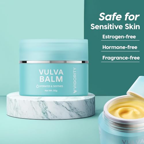 Vulva Balm Vaginal Moisturizer for Women: Natural Vulva Moisturizer & Vulva Cream for Dryness, Itch, Odor & Irritation - Menopause Support With Beeswax, Shea Butter, Emu Oil, and CoQ10 - Estrogen Free
