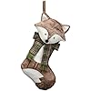 Valery Madelyn Christmas Stockings Decorations 21 Inch Fabric Fox Brown Exquisite Plush Personalized Fireplace Pet Hanging Ornament for Holiday Xmas Party Decor