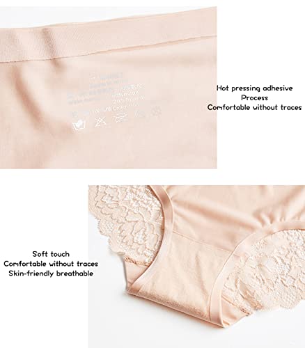 Image of VISSAY Seamless Underwear for Women, No Show Low Rise Cheeky Panties 6 Pack, Laser Cut Breathable Gusset