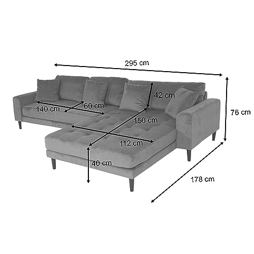 Mendler Ecksofa HWC-J54, Couch Sofa 3-Sitzer L-Form Liegefläche Links/rechts 295cm - Samt rost-rot – Bild 3
