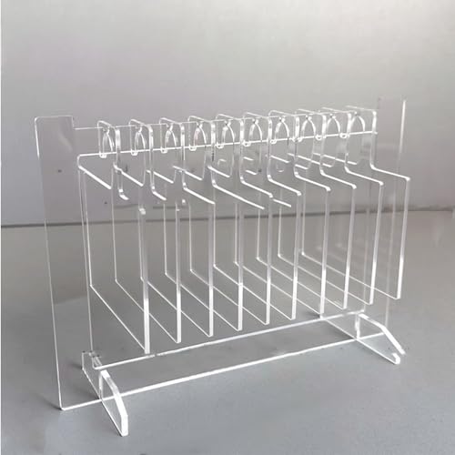 Acrylic Nail Art Display, Nail Sample Display Stand with 10pcs Acrylic Hangers (L 26cm / 10.24in)