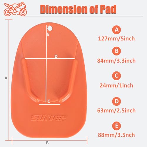 SUNPIE Kickstand Pad Soporte para Pies de Apoyo de Motocicleta - Naranja miniatura 5