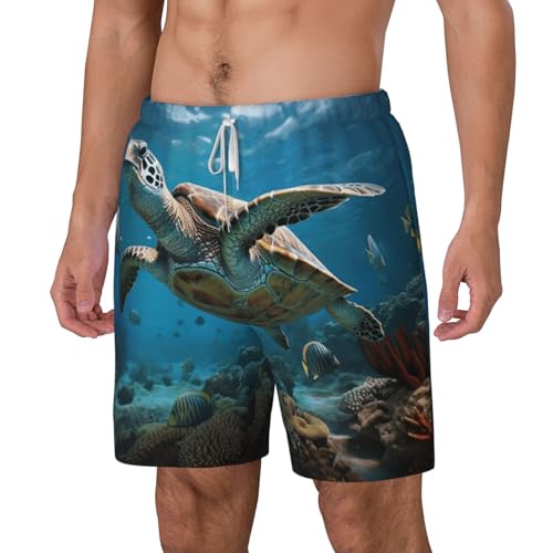 Sea Turtlesshort Swim Trunks with Waist Rope and Two Side Pockets Beach Shorts Bathing Suits for Men2