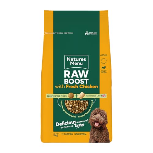 Natures Menu Raw boost Dry Food for Dogs with Fresh Chicken - 3kg