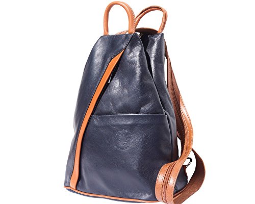 Image of Submedium Leather Backpack Purse Dark Navy Blue Leather