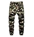YoungSoul Pantaloni Mimetici Bambino Jogging Ragazzo Elastico in Vita Pantaloni Camouflage con Tasconi Verde(Regular Fit) Taglia 160/11-12 Anni